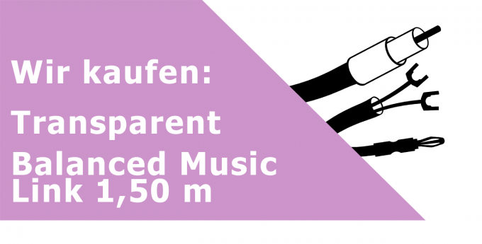 Transparent Balanced Music Link 1,50 m Gerätekabel Ankauf